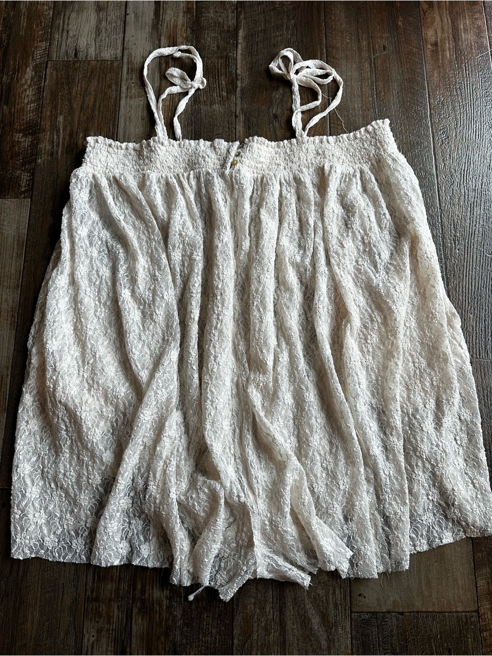 Intimately Free People Rule The World Sheer Lace Tie Strap Boho Romper Womens L